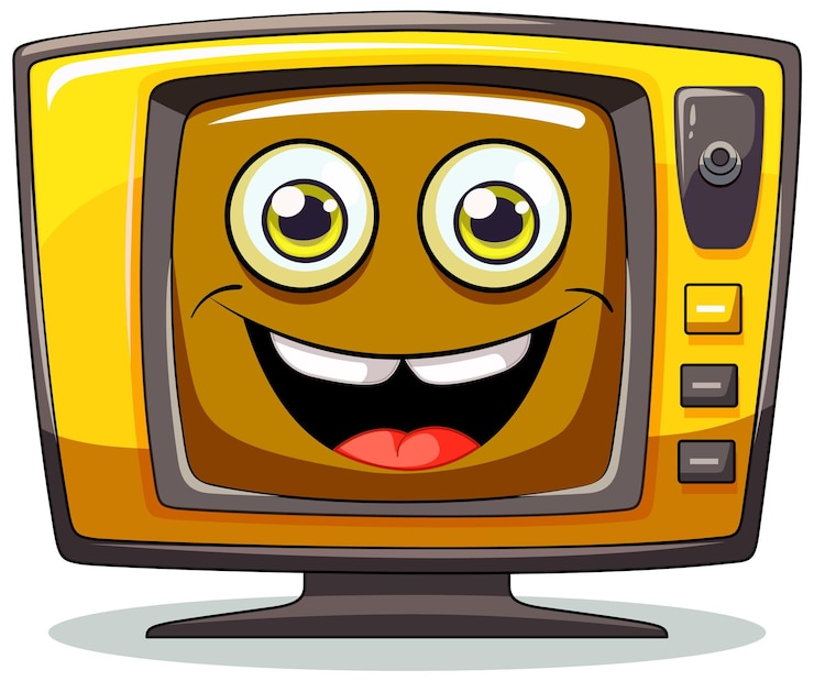 Vetor grátis cartoon de televisão retro alegre