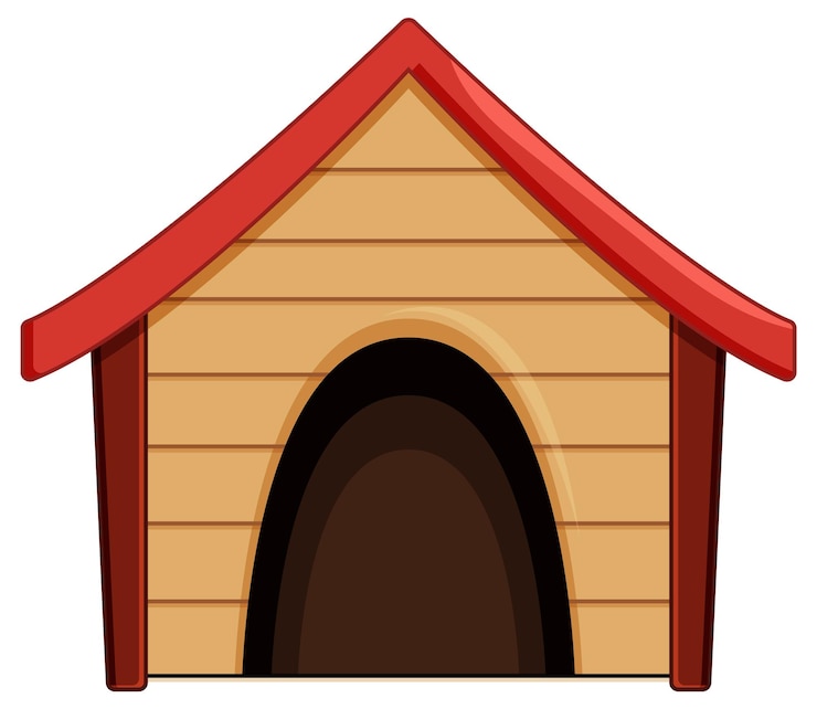 Vetor grátis casa de cachorro de madeira isolada