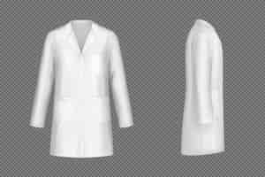 Vetor grátis casaco de médico branco vector, uniforme médico