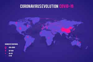 Vetor grátis casos de mapa de coronavírus