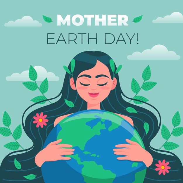 Celebração do dia da mãe terra design plano