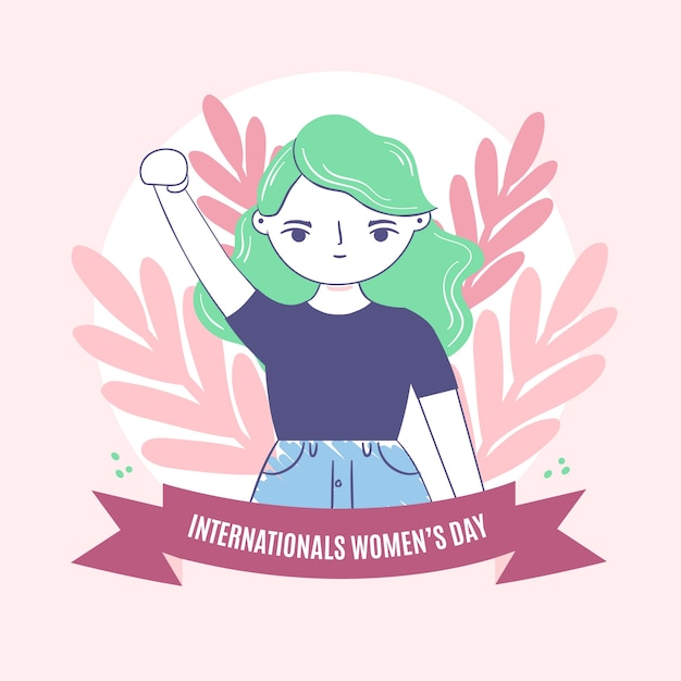 Celebração do dia da mão desenhada estilo feminino