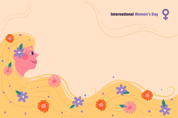 Vetor grátis celebração do dia da mulher de fundo plano