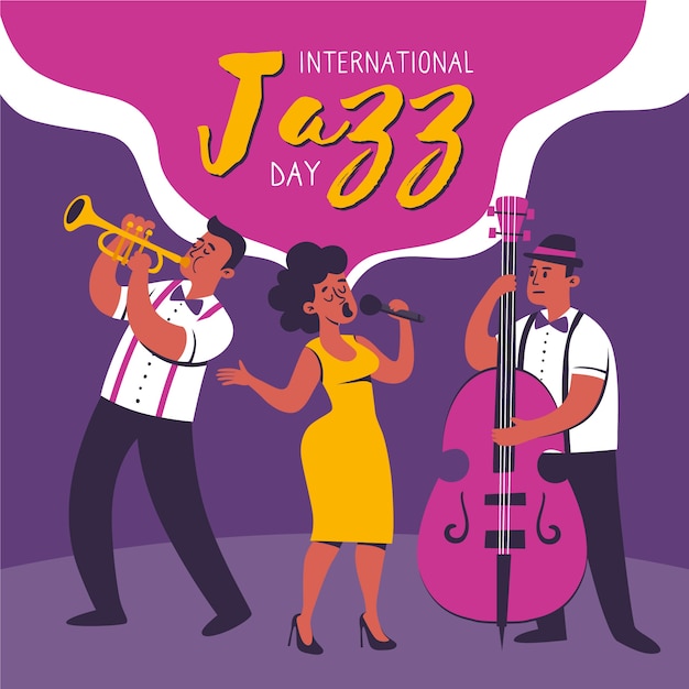 Vetor grátis celebração do dia internacional do jazz