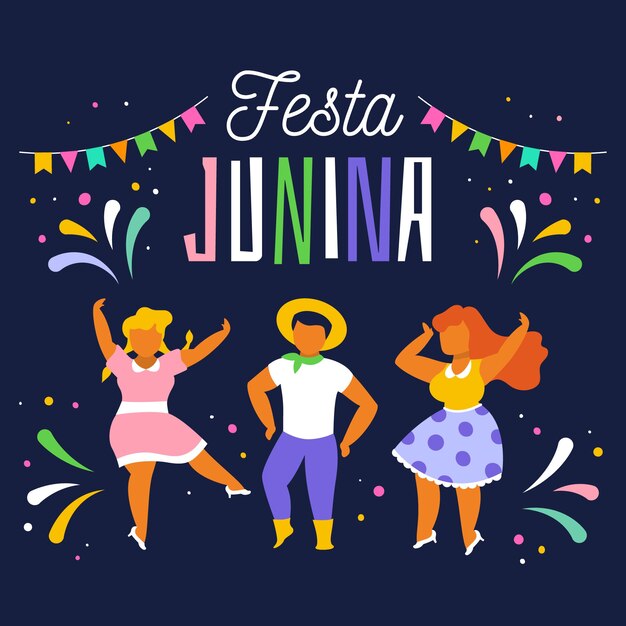 Vetor grátis celebração do festival de junho de estilo simples