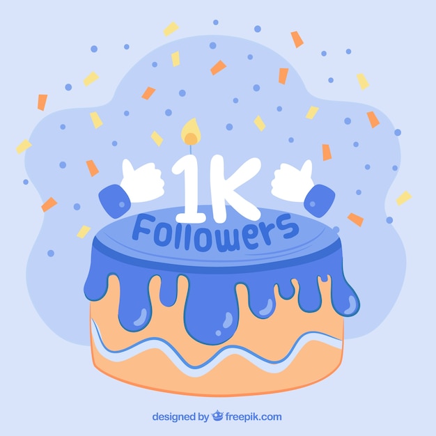 Celebration cake background de 1k seguidores