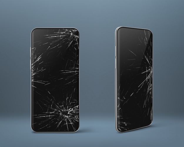 Celular com tela quebrada, dispositivo de gadget