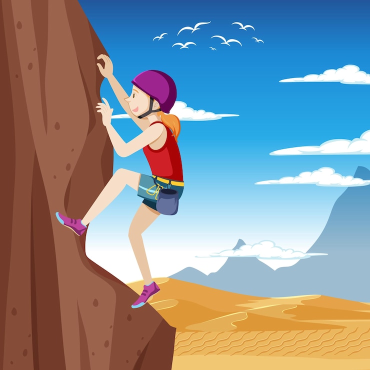 Vetor grátis cena de escalada ao ar livre