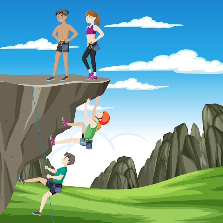 Vetor grátis cena de escalada ao ar livre