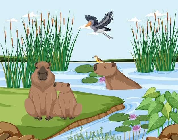 1.000+ Capivara Animal Cartoon Ilustração Ilustração de stock