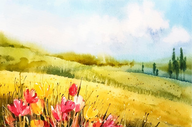 Vetor grátis cena de paisagem de primavera