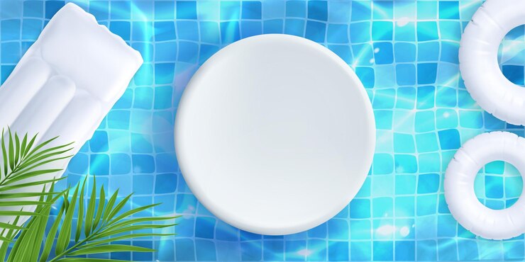 Vetor grátis cena de pódio de piscina com plataforma circular branca