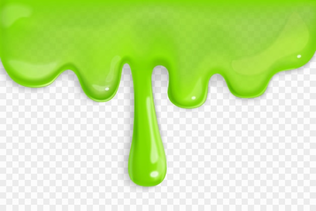 Cenário de lodo realista com líquido de geléia verde na ilustração vetorial de fundo transparente