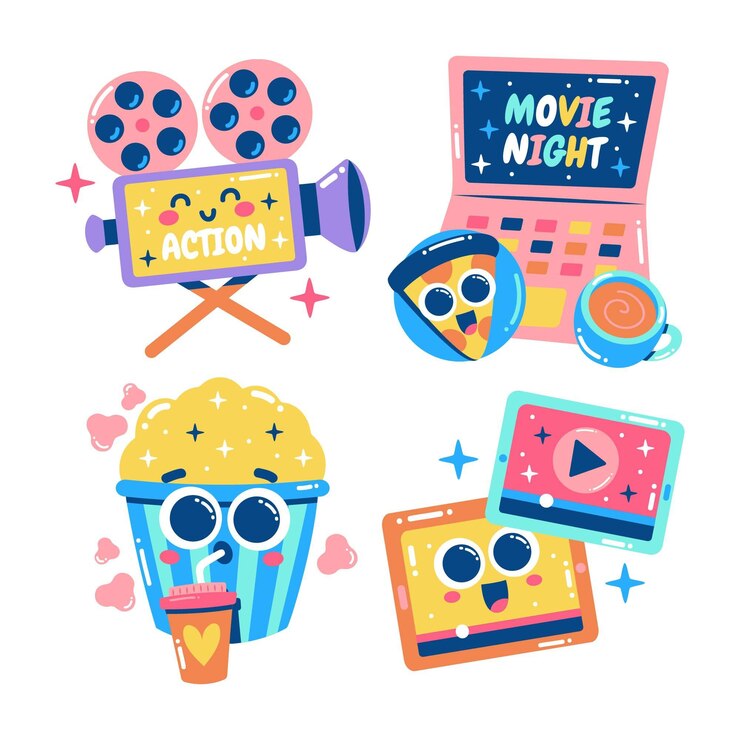 Vetor grátis cenário para amantes de filmes reluzentes