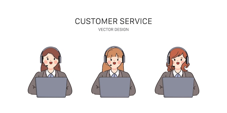 Vetor grátis centro de chamadas e design de personagens de serviço ao cliente estilo de doodle plano de animação de desenho animado