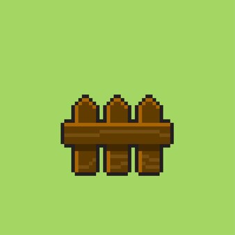 Cerca de madeira simples em estilo pixel art