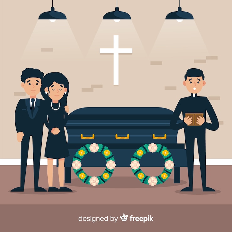 Vetor grátis cerimônia fúnebre