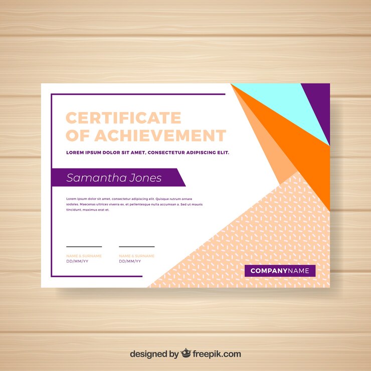 Vetor grátis certificado de design abstrato