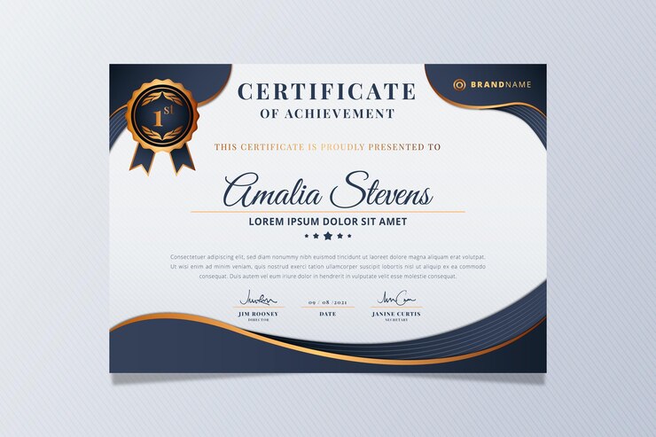 Vetor grátis certificado de gradiente de estilo elegante