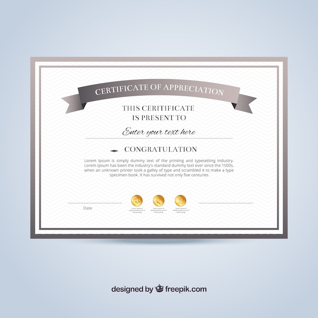 Certificado de modelo apreciação