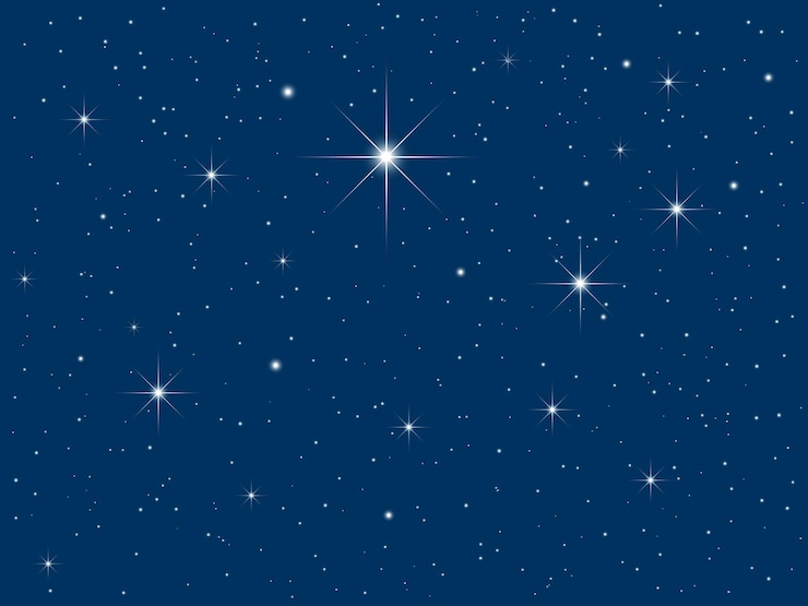 Vetor grátis céu noturno cheio de estrelas cintilantes