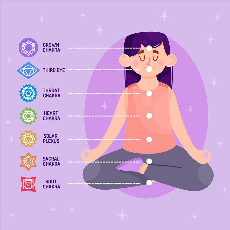 Vetor grátis chakras corporais
