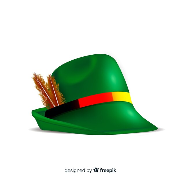 Chapéu verde oktoberfest realista