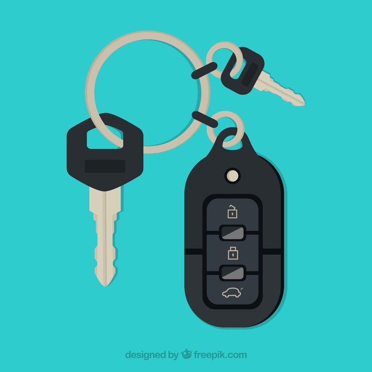 Vetor grátis chave do carro plano