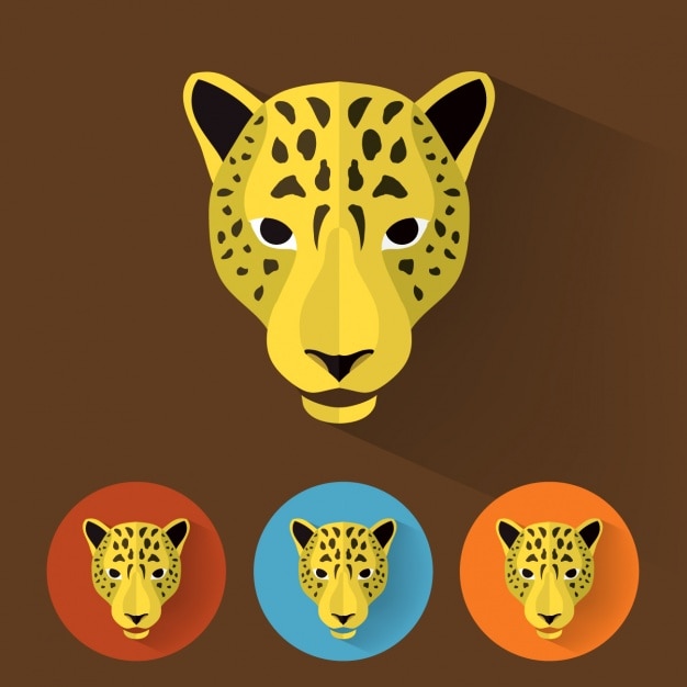 Vetor grátis cheetah projeta a coleção