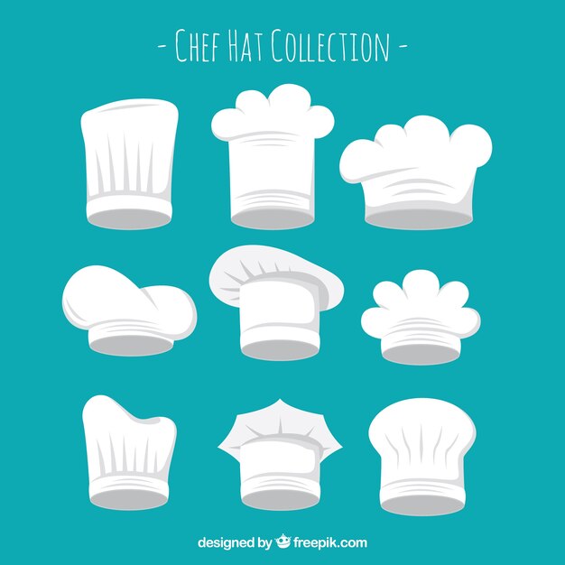Chef chapéu tipos coleção chapéu
