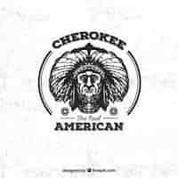 Vetor grátis cherokee emblema americano