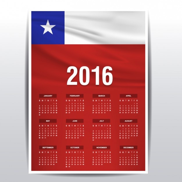 Vetor grátis chile calendário de 2016