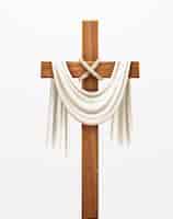 Vetor grátis christian cross. parabéns pelo domingo de ramos, páscoa e ressurreição de cristo. ilustração vetorial eps10
