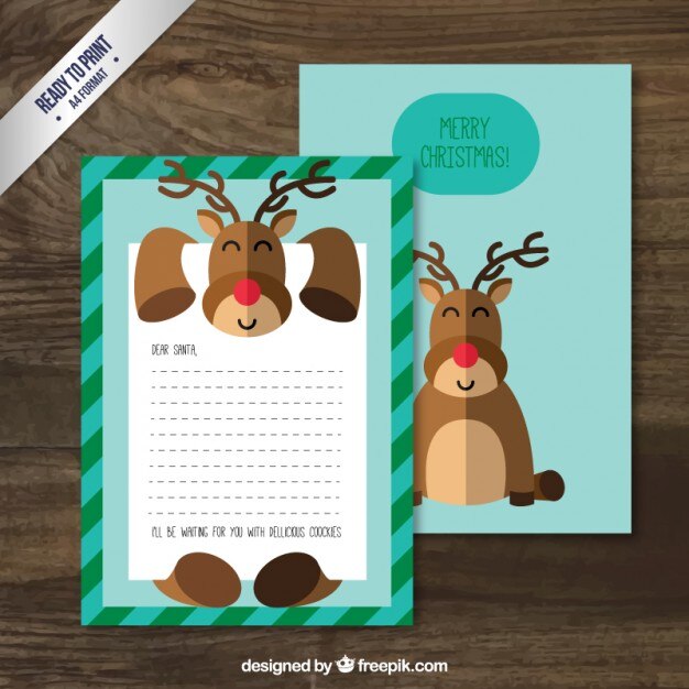 Vetor grátis christma carta rena