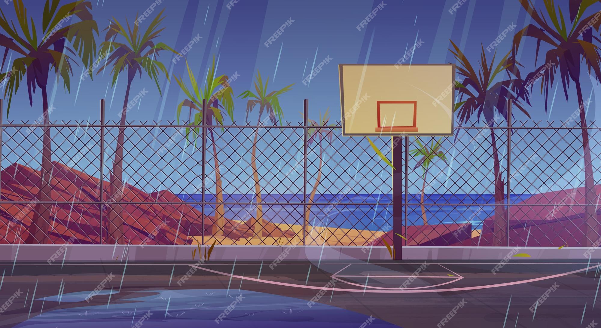 Campo de basquete de praia ilustração do vetor. Ilustração de litoral