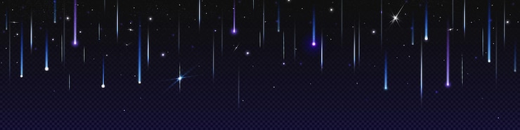 Vetor grátis chuveiro de estrelas realista no céu noturno transparente