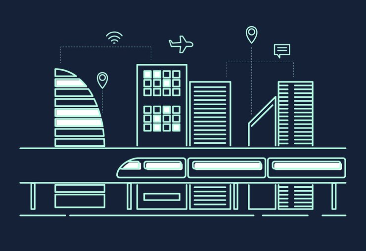 Vetor grátis cidade à noite