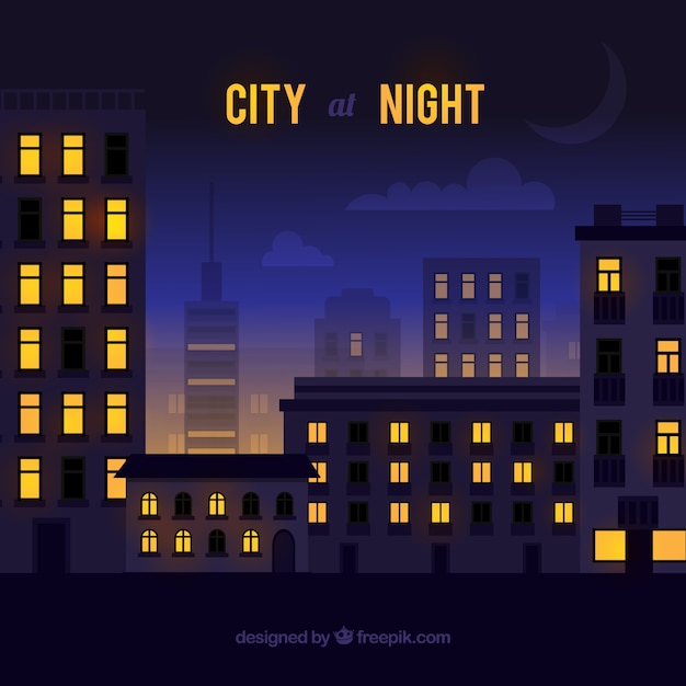 Vetor grátis cidade na noite