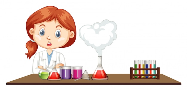 Cientista fêmea que trabalha no laboratório