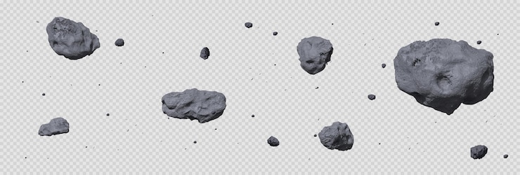 Vetor grátis cinturão de asteróides de pedra meteoro ou rocha espacial voadora