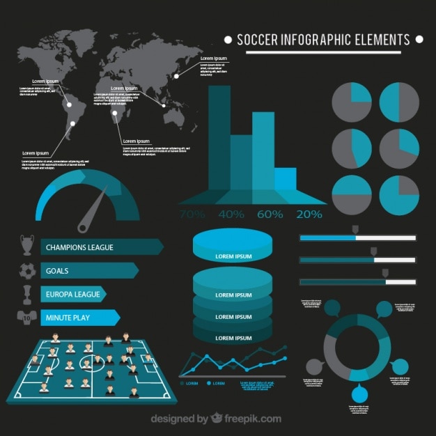 Vetor grátis cinza e elementos infográfico azuis