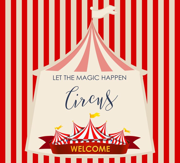 Vetor grátis circo, feira de diversões, modelo de tema de parque de diversões