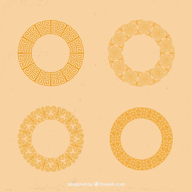 Vetor grátis círculo quadros pacote