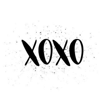 Citar. xoxo. cartaz de tipografia desenhada de mão. para cartões de felicitações, dia dos namorados, casamento, cartazes, gravuras ou decorações para a casa. ilustração em vetor