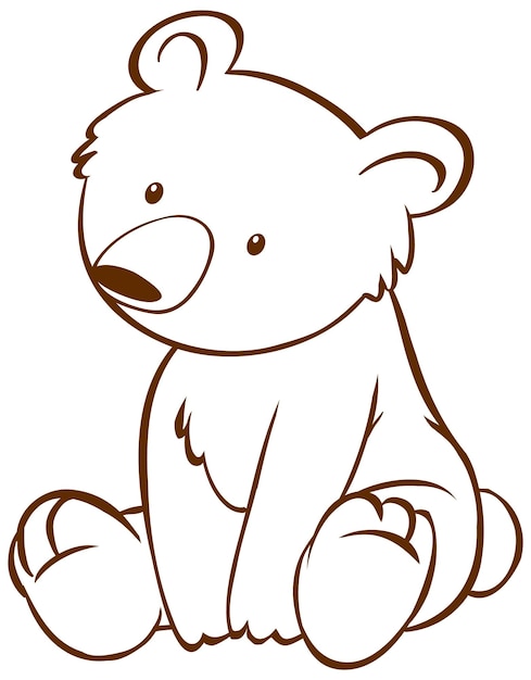 Vetor grátis coala em estilo simples doodle no fundo branco