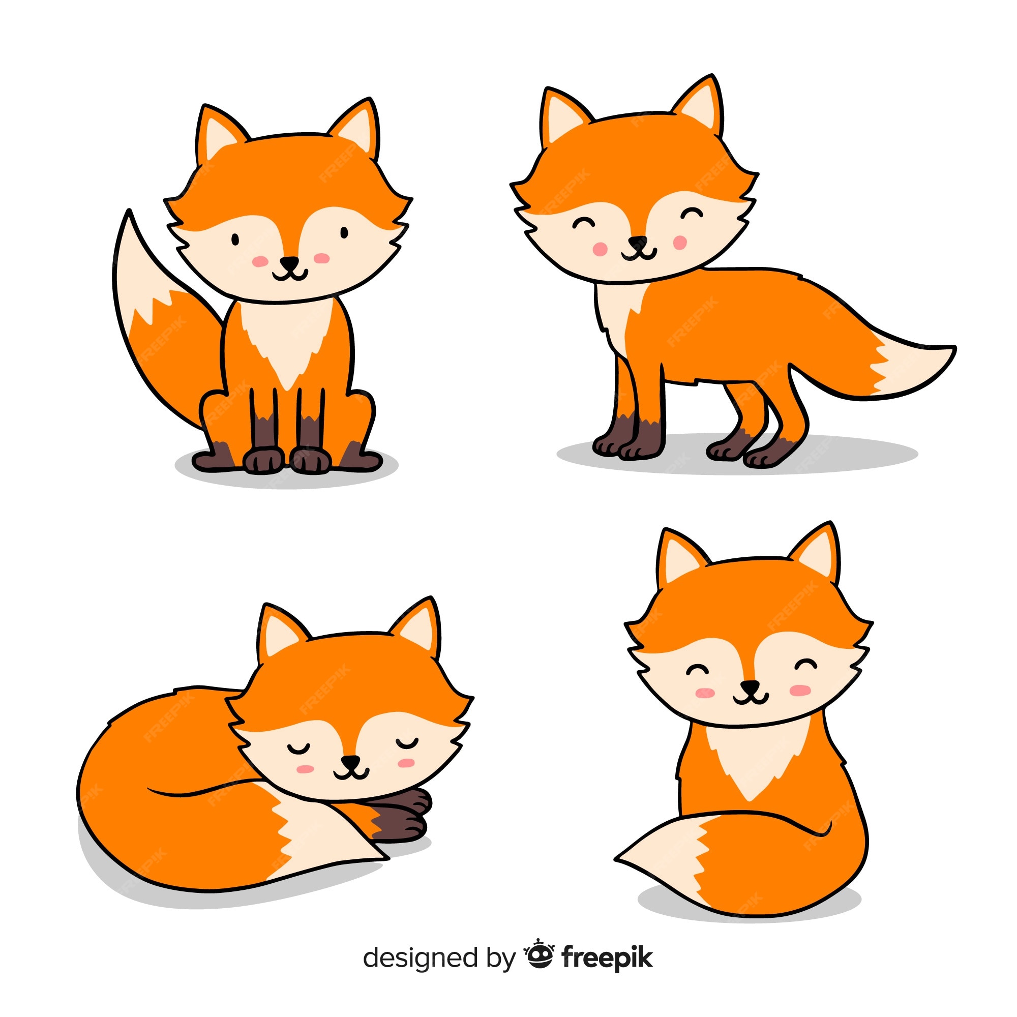 Desenhos Animados Desenhados à Mão De Fox Clipart PNG , Pintado à Mão,  Raposa, Desenho Animado Imagem PNG e PSD Para Download Gratuito