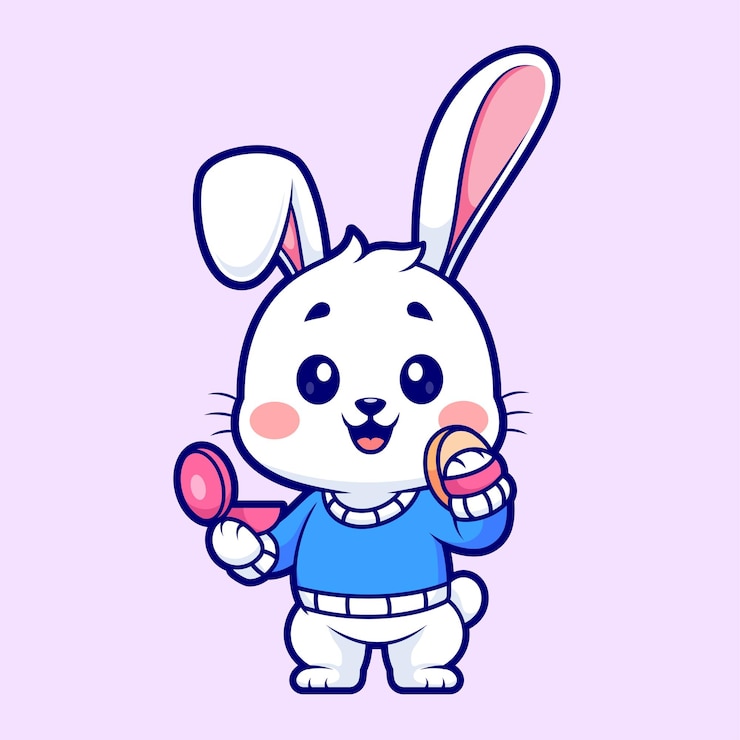 Vetor grátis coelho bonito usando maquiagem ícone vetorial de desenho animado ilustração ícone de beleza animal vector plano isolado