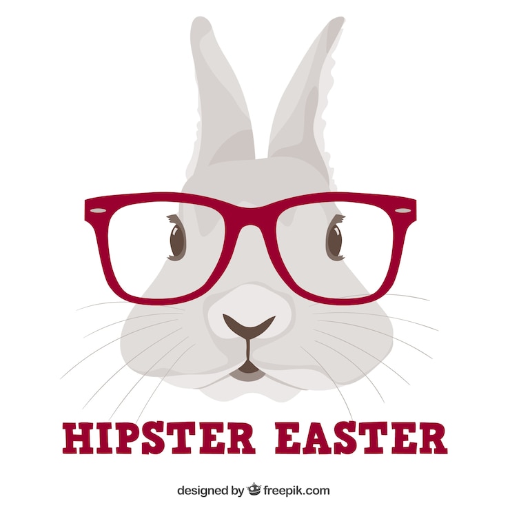 Vetor grátis coelho hipster