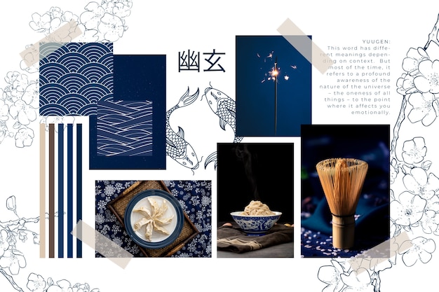 Colagem criativa moodboard com idéias