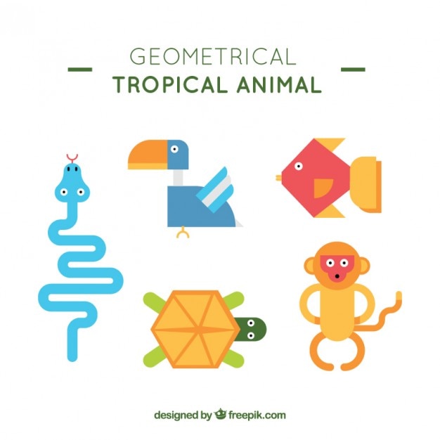 Vetor grátis coleção animal selvagem geométrica